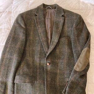 Green Harris Tweed Wool Blazer